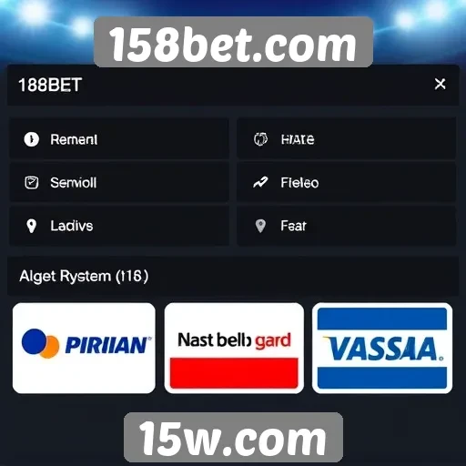 Métodos de pagamento disponíveis no site 158bet.com
